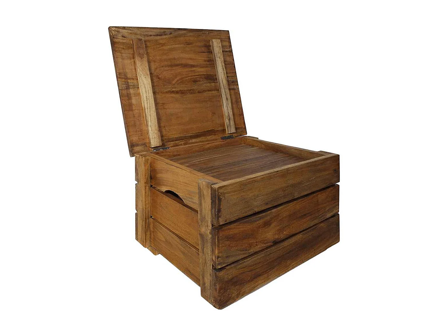 Ensemble de caisse de rangement 2 pcs bois d'acajou massif