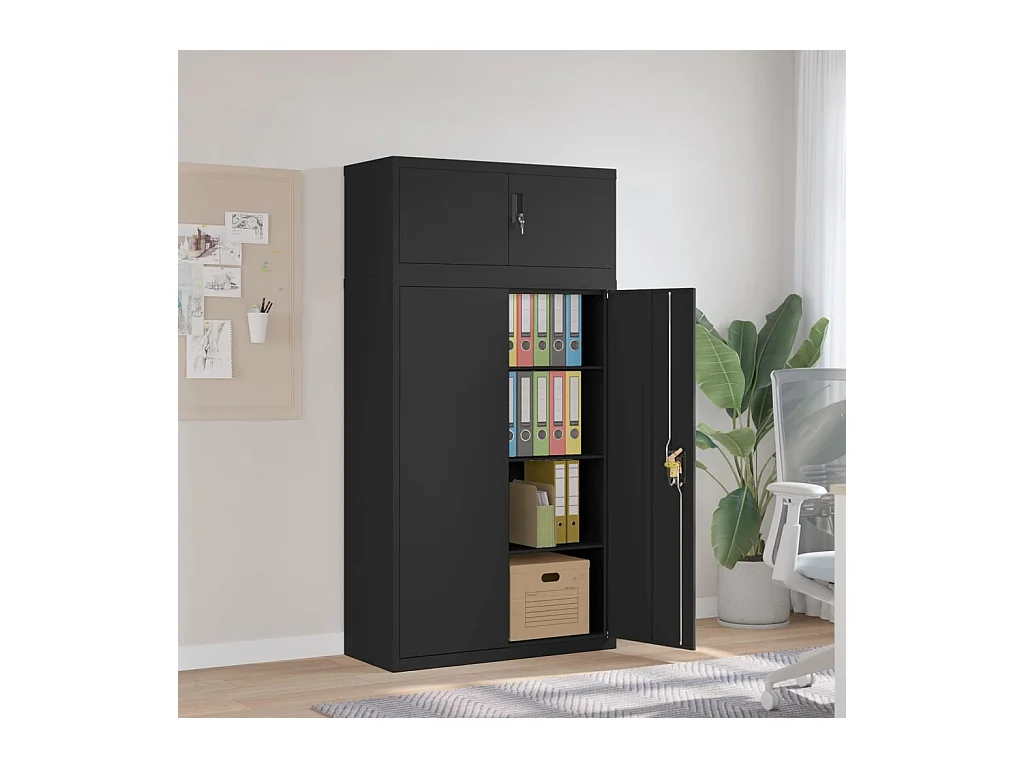 Classeur noir 90x40x180 cm acier