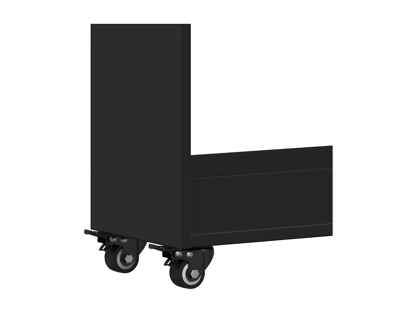 Armoire avec roues noir 60x22x79 cm bois d'ingénierie