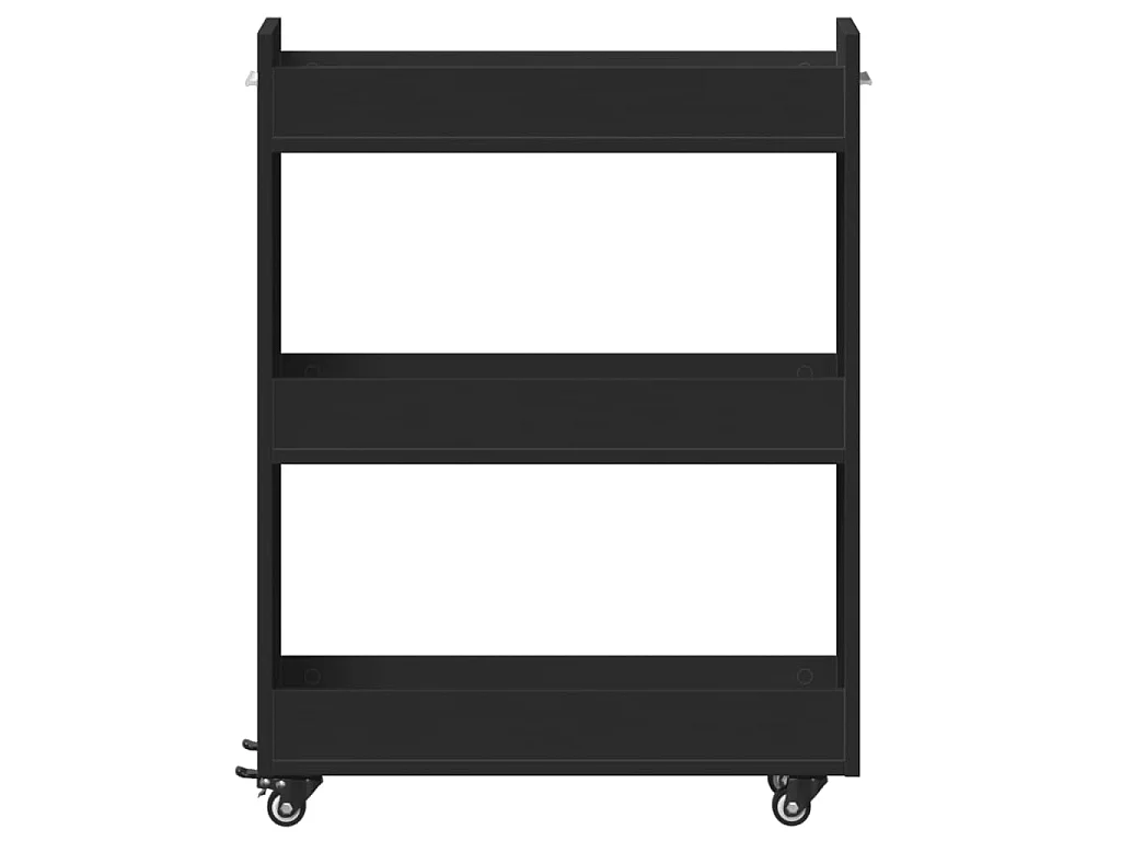 Schrank mit Rollen Schwarz 60x22x79 cm Holzwerkstoff
