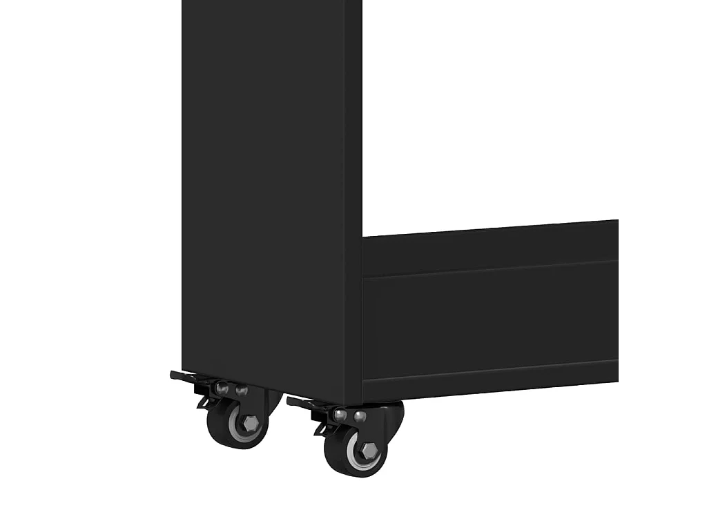 Schrank mit Rollen Schwarz 60x22x79 cm Holzwerkstoff