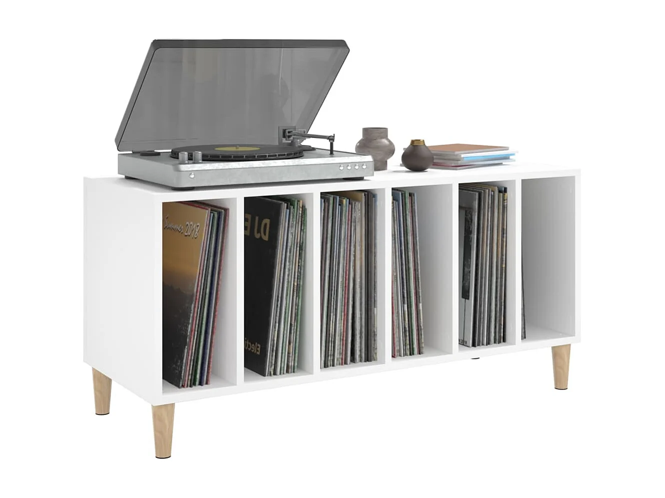 Plattenschrank Weiß 100x38x48 cm Holzwerkstoff