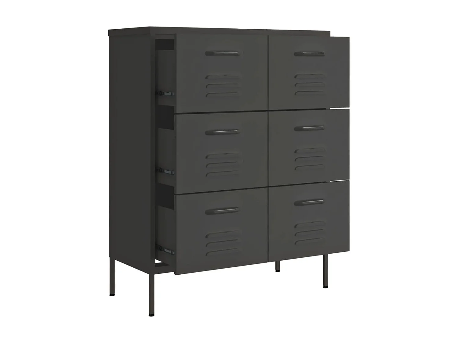 Ladekast 80x35x101,5 cm staal antracietkleurig