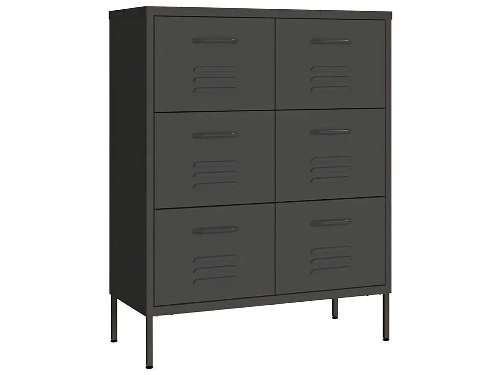 Armario de almacenamiento gris antracita 80x35x101,5 cm acero