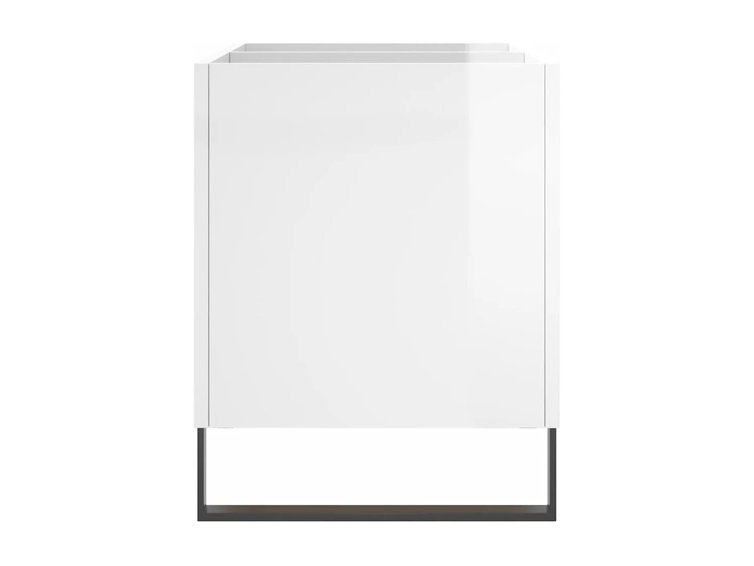 Armário p/ discos 74,5x38x48 cm deriv. madeira branco brilhante