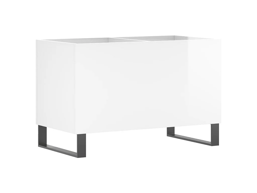 Armoire à disques blanc brillant 74,5x38x48cm bois d'ingénierie