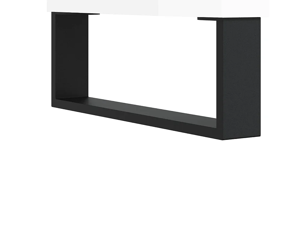 Armoire à disques blanc brillant 74,5x38x48cm bois d'ingénierie