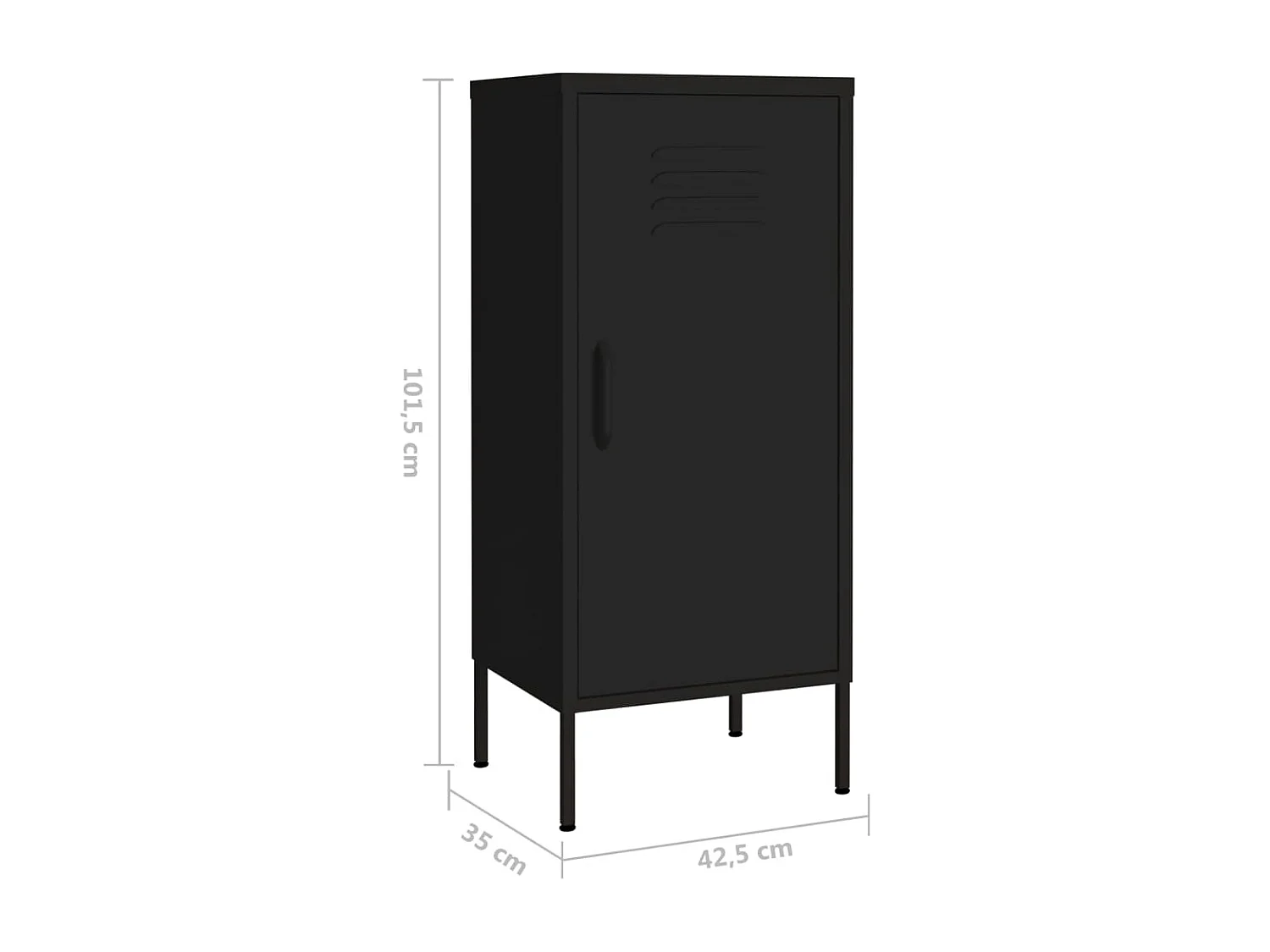 Armoire de rangement Noir 42,5x35x101,5 cm Acier