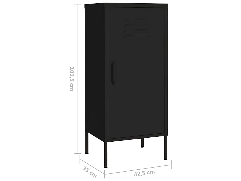 Lagerschrank Schwarz 42,5x35x101,5 cm Stahl