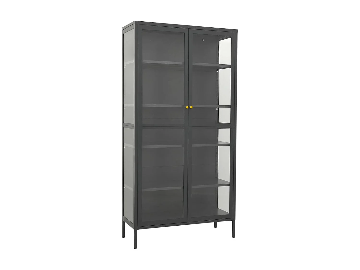 Vitrinekast 90x40x180 cm staal en gehard glas antracietkleurig