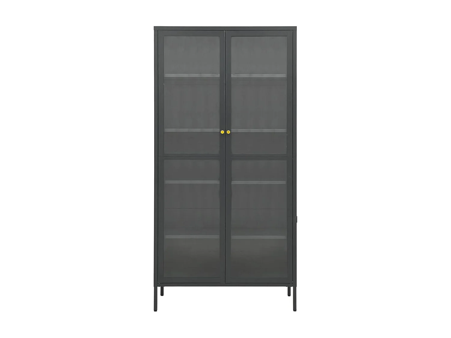 Vitrinekast 90x40x180 cm staal en gehard glas antracietkleurig