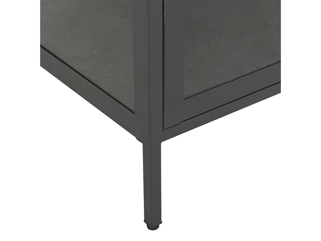 Vitrinekast 90x40x180 cm staal en gehard glas antracietkleurig