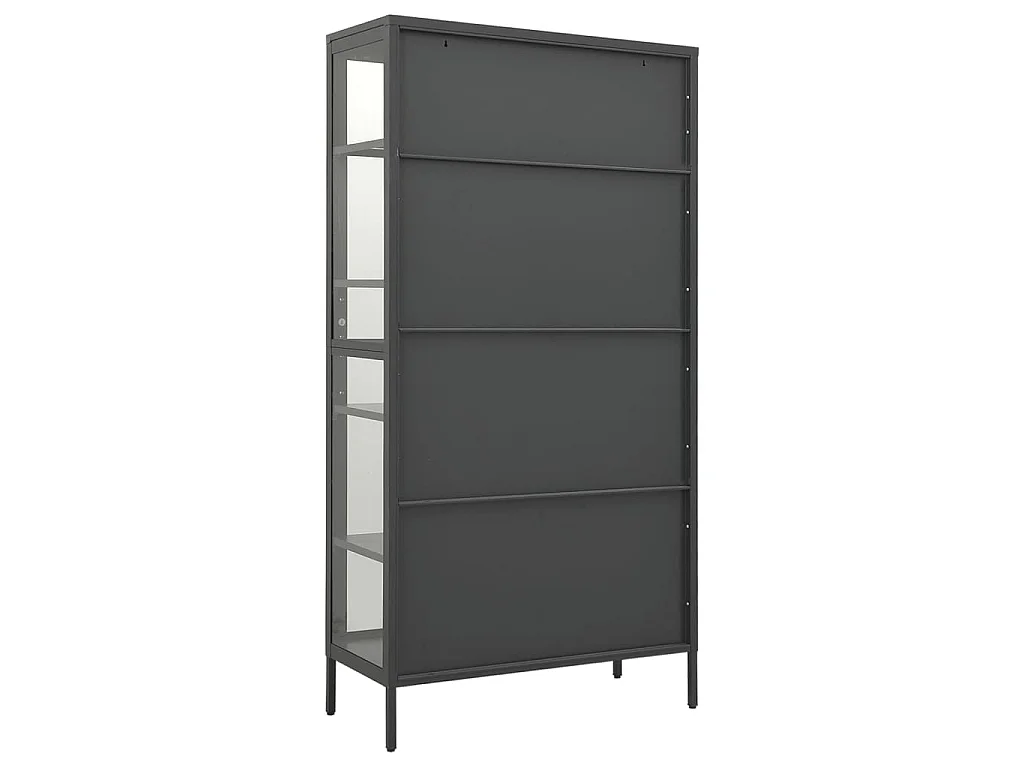 Vitrine d'exposition Anthracite 90x40x180 cm Acier/verre trempé