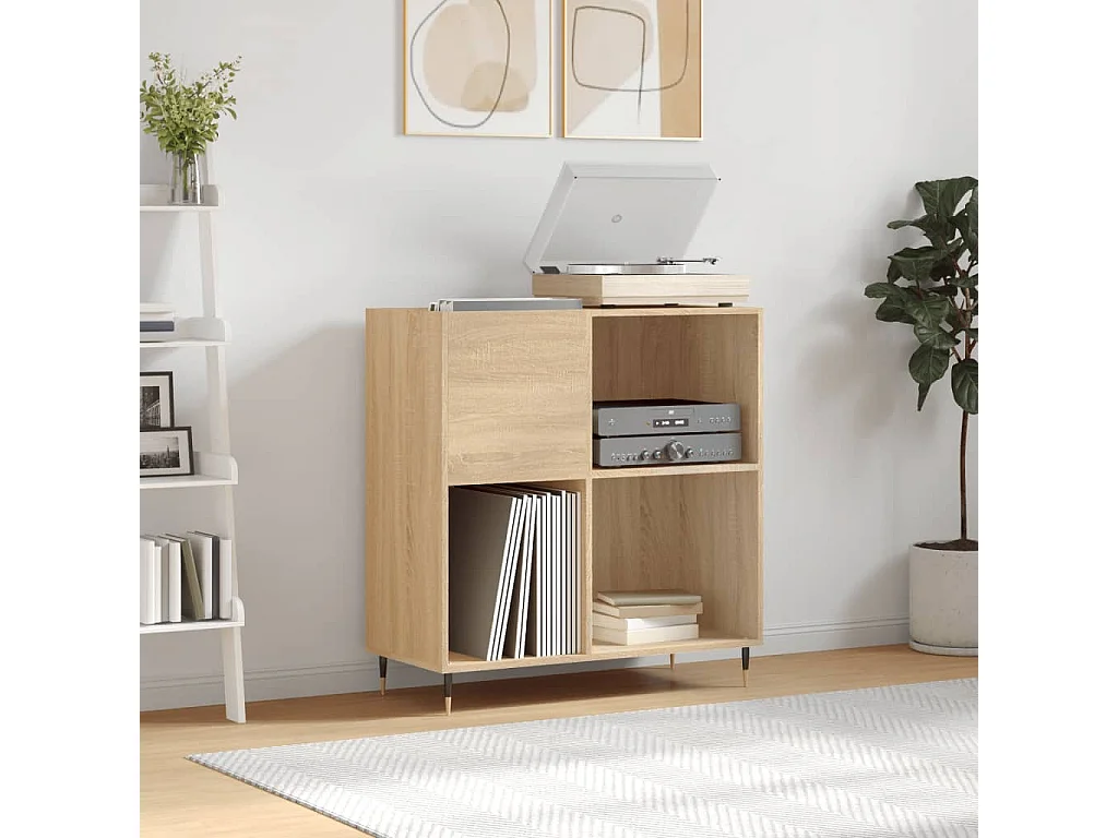 Armoire à disques chêne sonoma 84,5x38x89 cm bois d'ingénierie