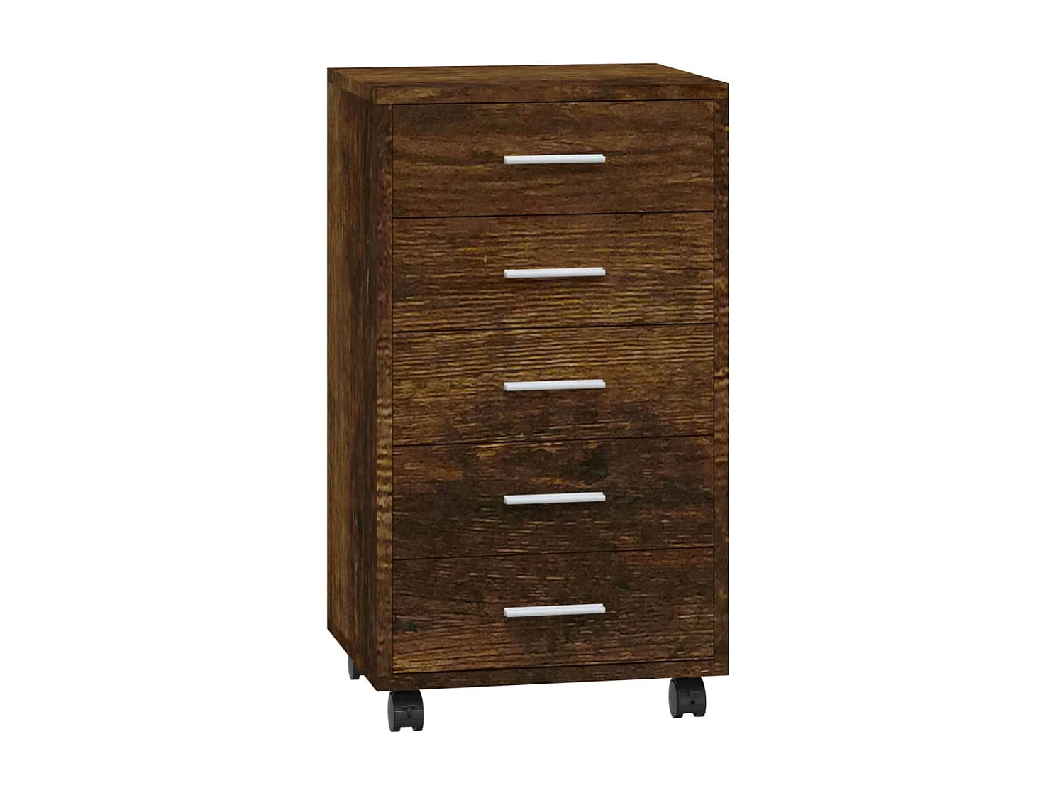 Schubladenschrank mit Rollen Räuchereiche Holzwerkstoff