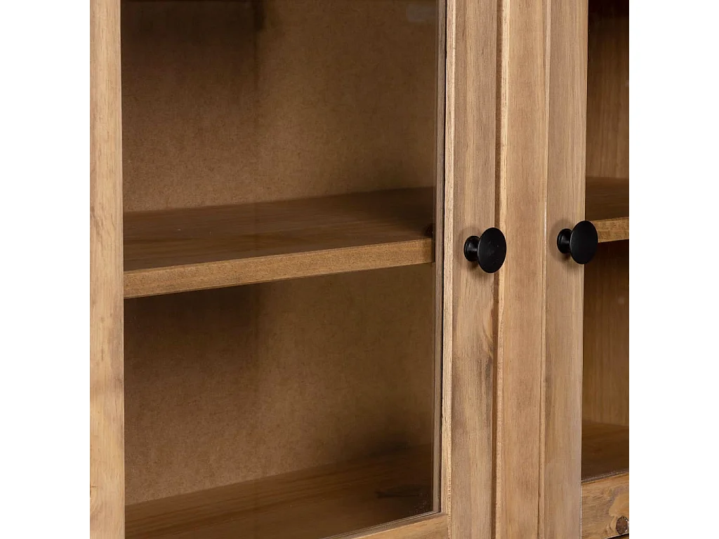 Credenza 93x40,5x180 cm in Legno Massello di Pino Panama Range