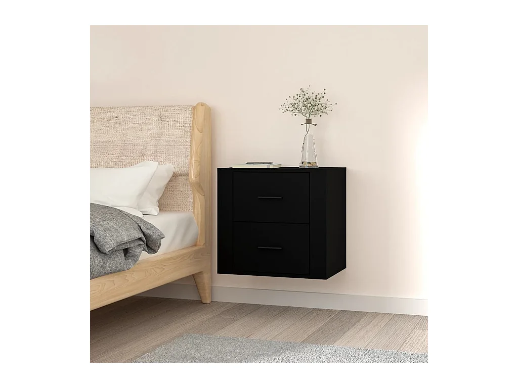 Table de chevet murale Noir 50x36x47 cm