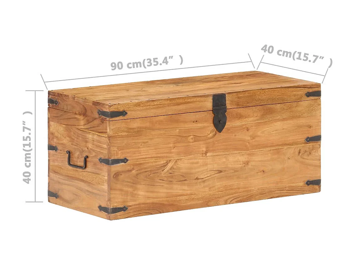 Truhe 90x40x40 cm Massivholz Akazie