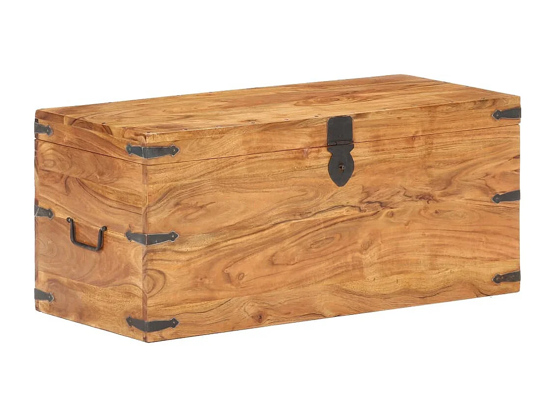 Truhe 90x40x40 cm Massivholz Akazie