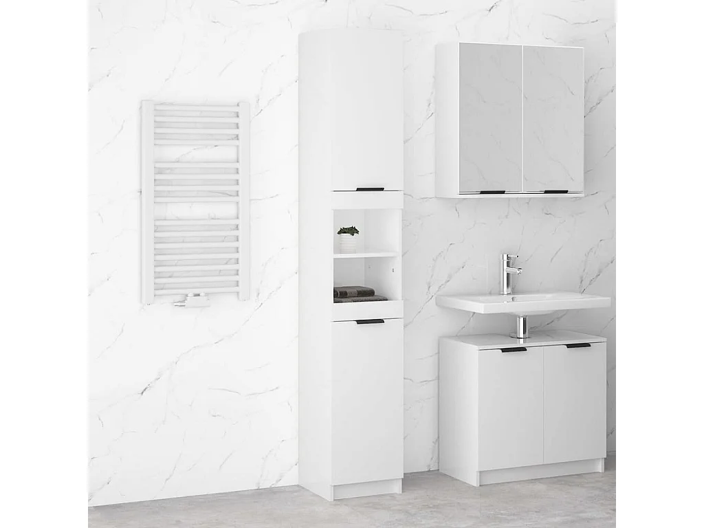 Armoire de salle de bain blanc brillant 32x34x188,5 cm