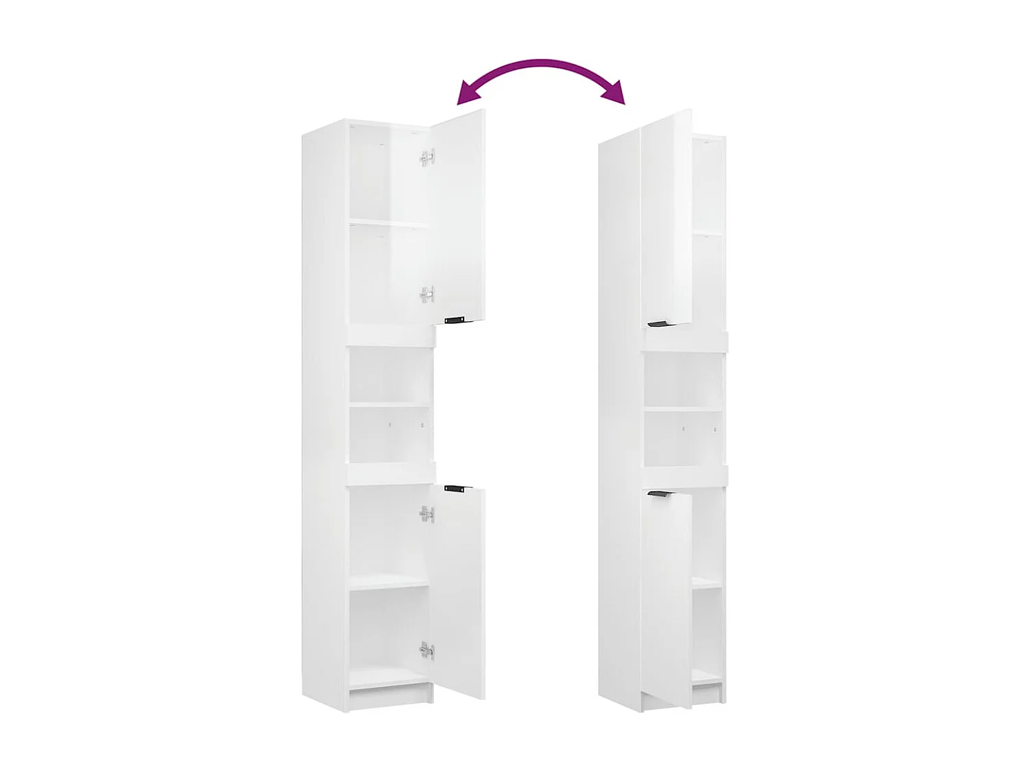Armoire de salle de bain blanc brillant 32x34x188,5 cm