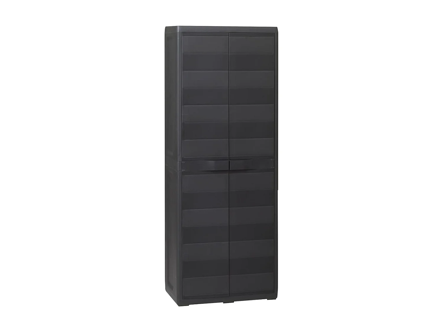 Czarna Szafka Ogrodowa z 3 Wentylowanymi i Zamykanymi Półkami - Wytrzymały Polipropylen - Łatwy Montaż