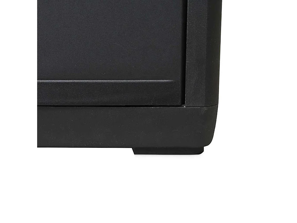 Czarna Szafka Ogrodowa z 3 Wentylowanymi i Zamykanymi Półkami - Wytrzymały Polipropylen - Łatwy Montaż