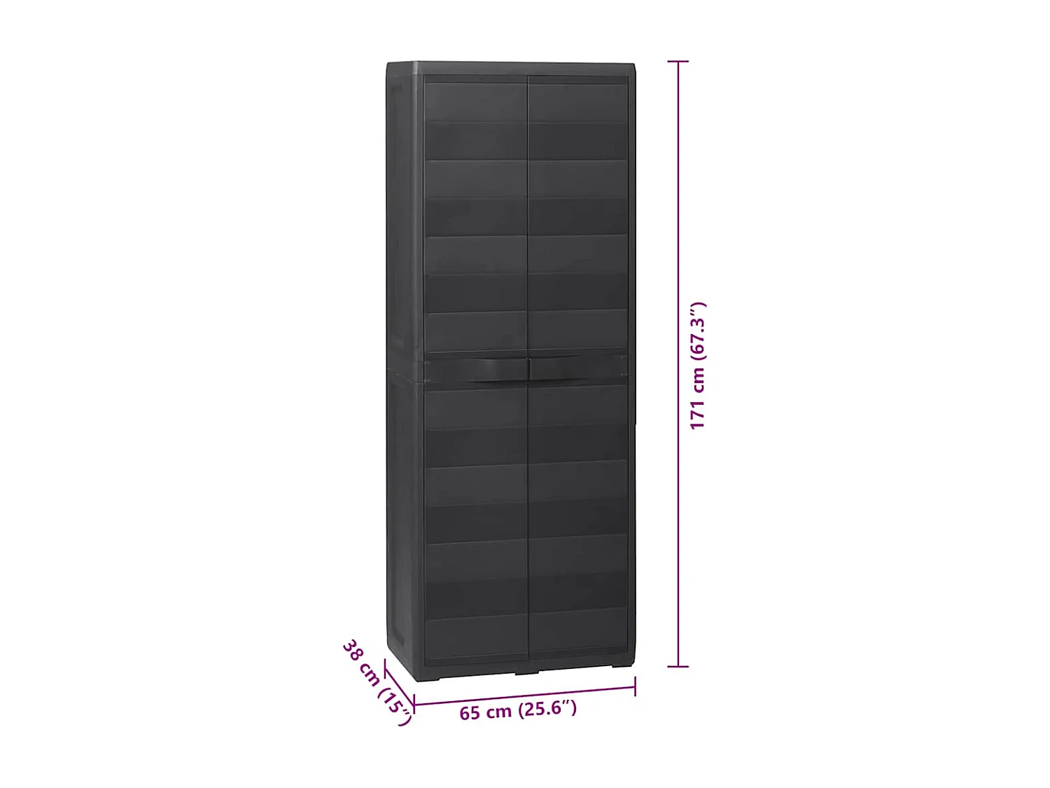 Armoire de rangement de jardin avec 3 étagères Noir