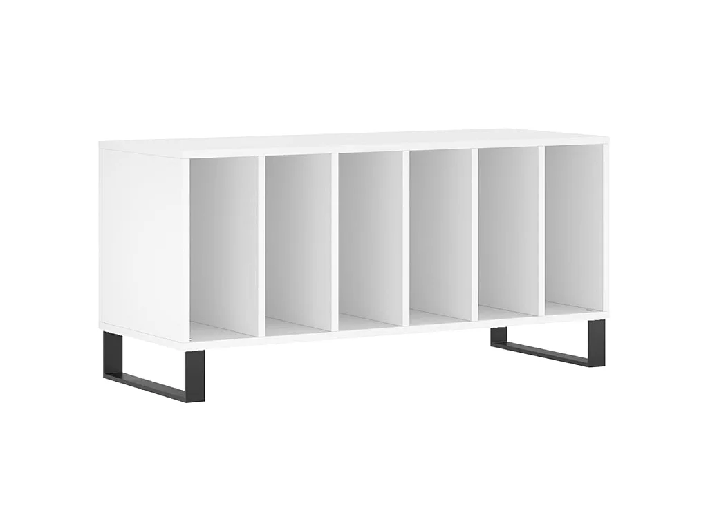 Platenkast 100x38x48 cm bewerkt hout wit