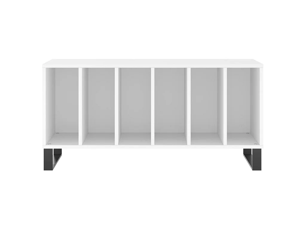 Platenkast 100x38x48 cm bewerkt hout wit