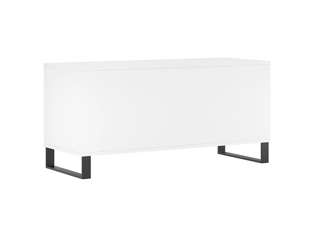 Platenkast 100x38x48 cm bewerkt hout wit