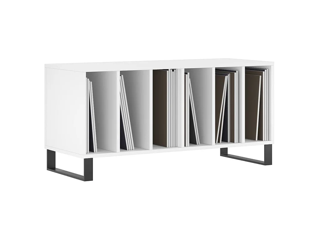 Armoire à disques blanc 100x38x48 cm bois d'ingénierie