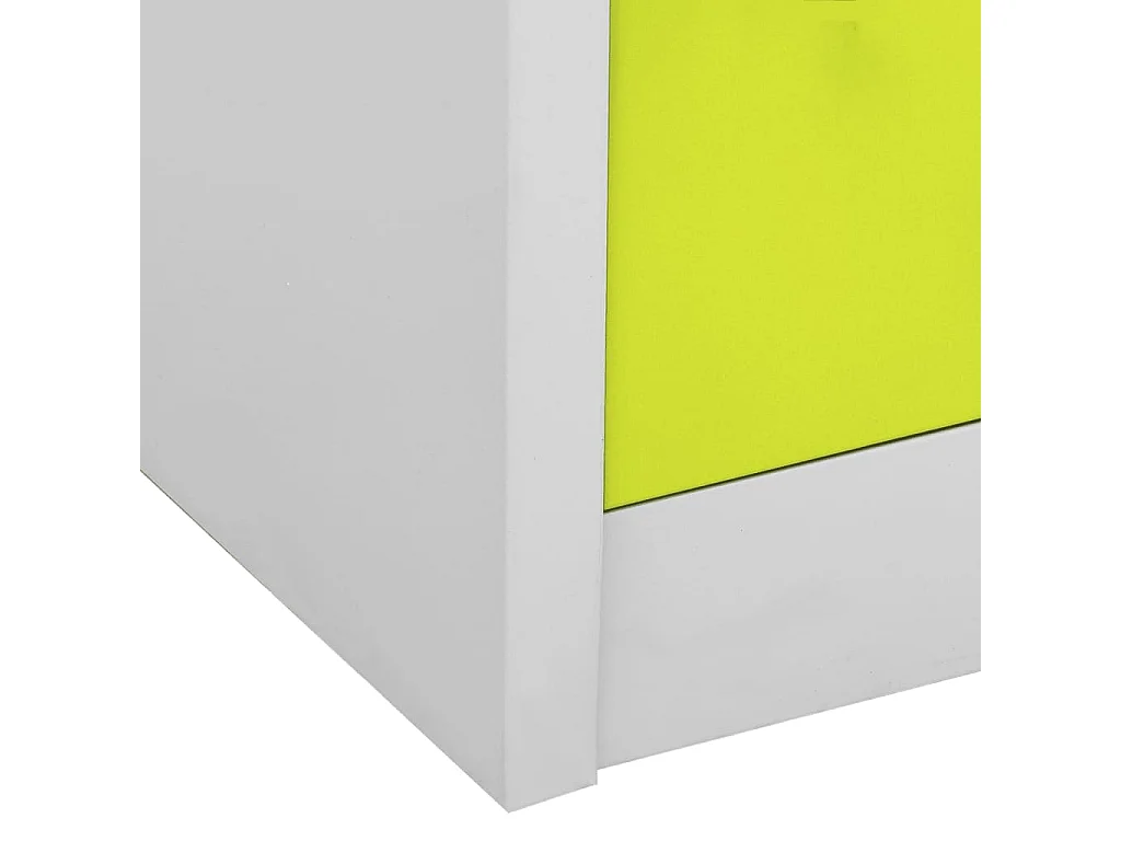 Armario taquilla de acero gris claro y verde 90x45x92,5 cm