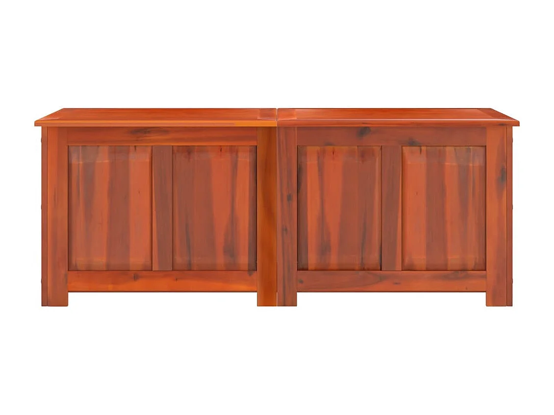 Baúl de almacenamiento con tapa madera maciza de acacia marrón