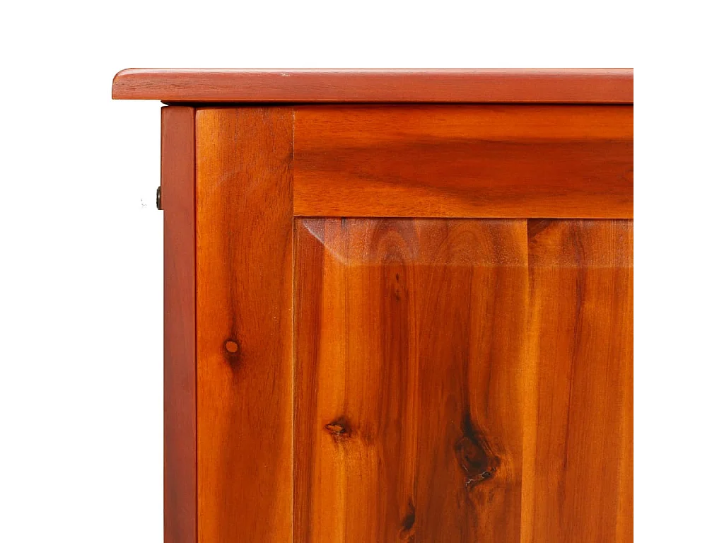 Baúl de almacenamiento con tapa madera maciza de acacia marrón