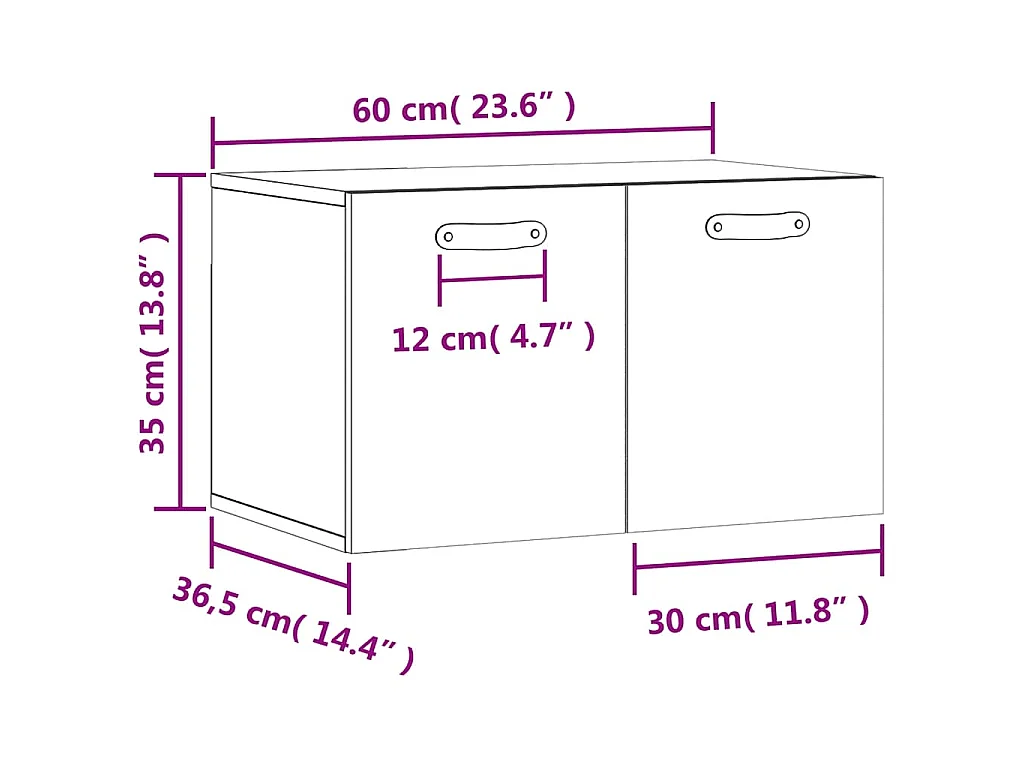 Armario de pared madera de ingeniería blanco 60x36,5x35 cm