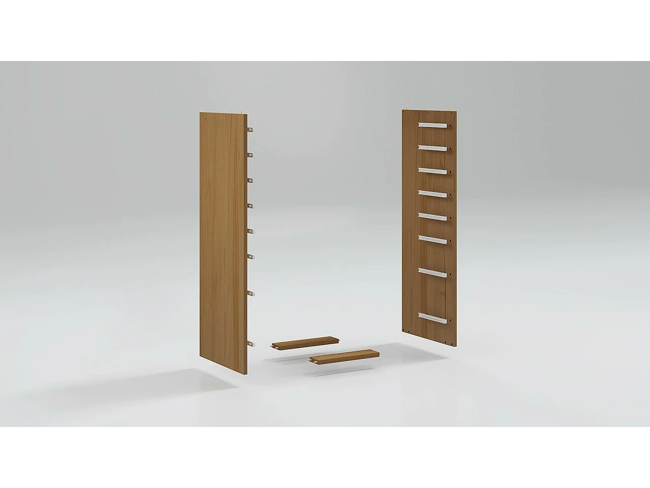 Armoire roulante avec tiroirs MOSS gris bois de pin solide