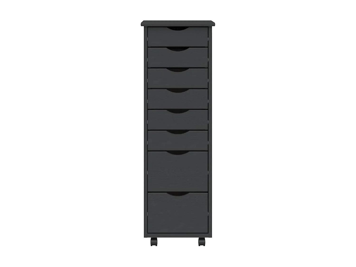 Armoire roulante avec tiroirs MOSS gris bois de pin solide