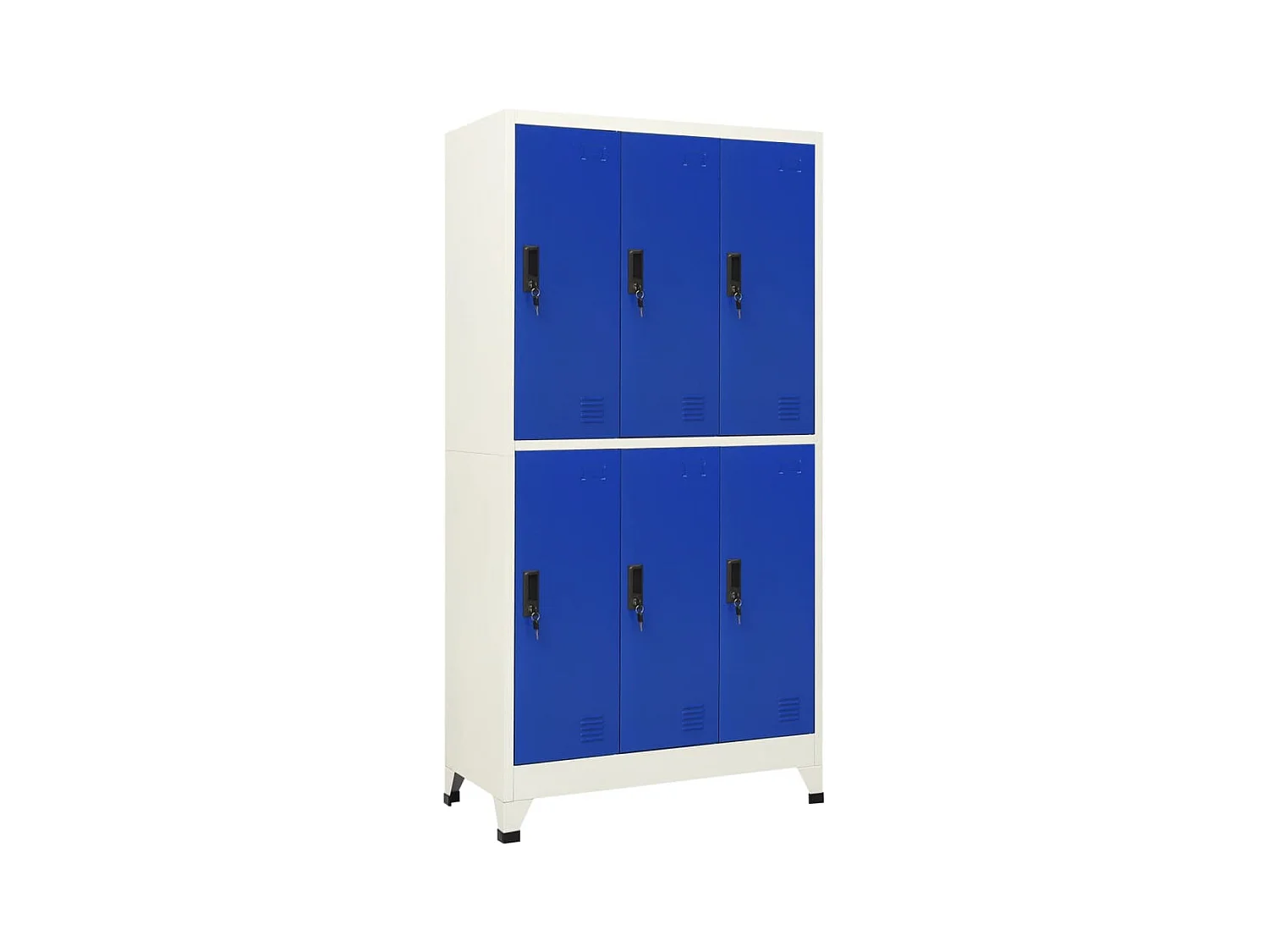 Lockerkast 90x45x180 cm staal grijs en blauw