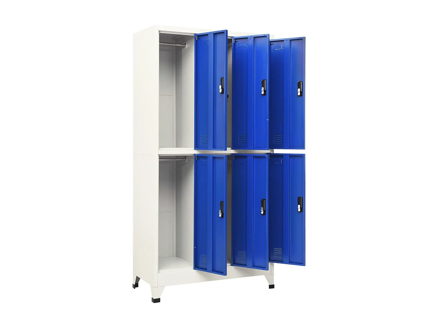 Armoire à casiers Gris et bleu 90x45x180 cm Acier