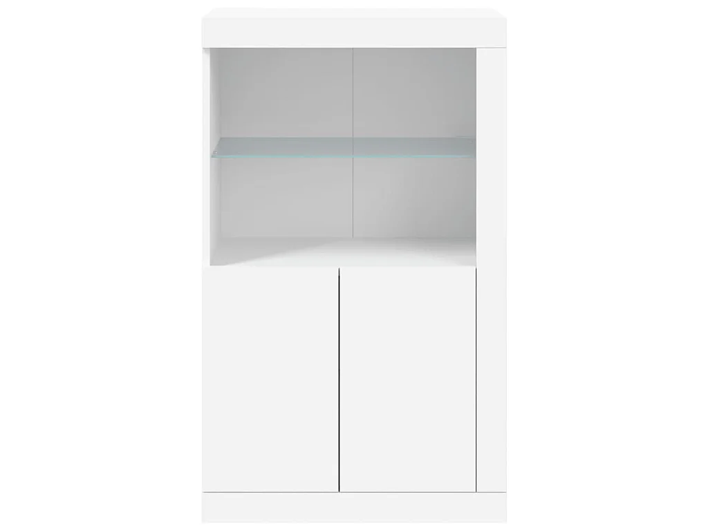 Armoire latérale avec éclairage LED blanc bois d'ingénierie