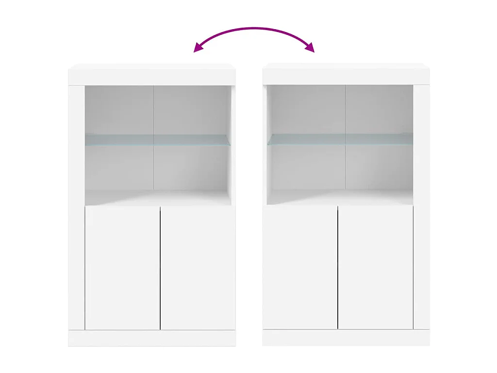 Armoire latérale avec éclairage LED blanc bois d'ingénierie