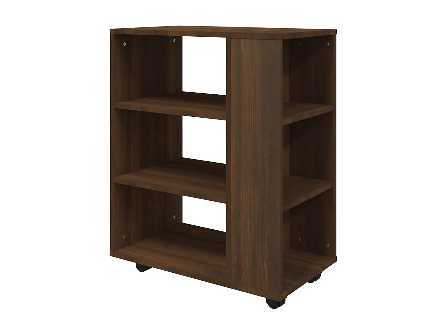 Rolkast 60x35x75 cm bewerkt hout bruin eikenkleur