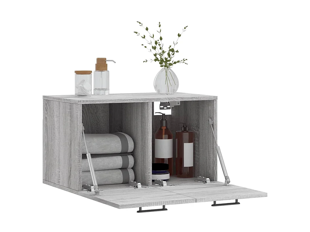 Mobile a Parete Grigio Sonoma 60x36,5x35cm in Legno Multistrato
