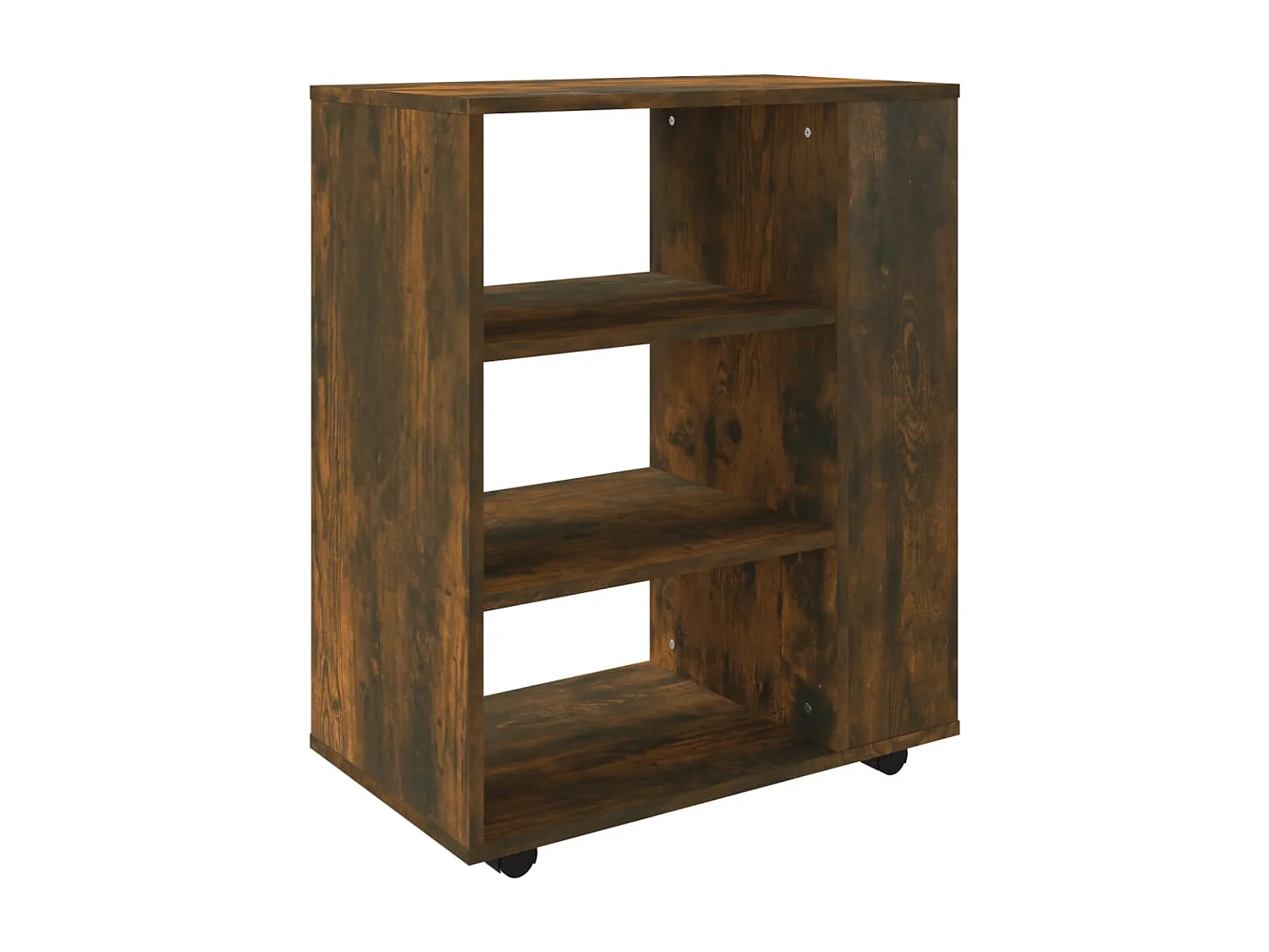 Rolkast 60x35x75 cm bewerkt hout gerookt eikenkleurig