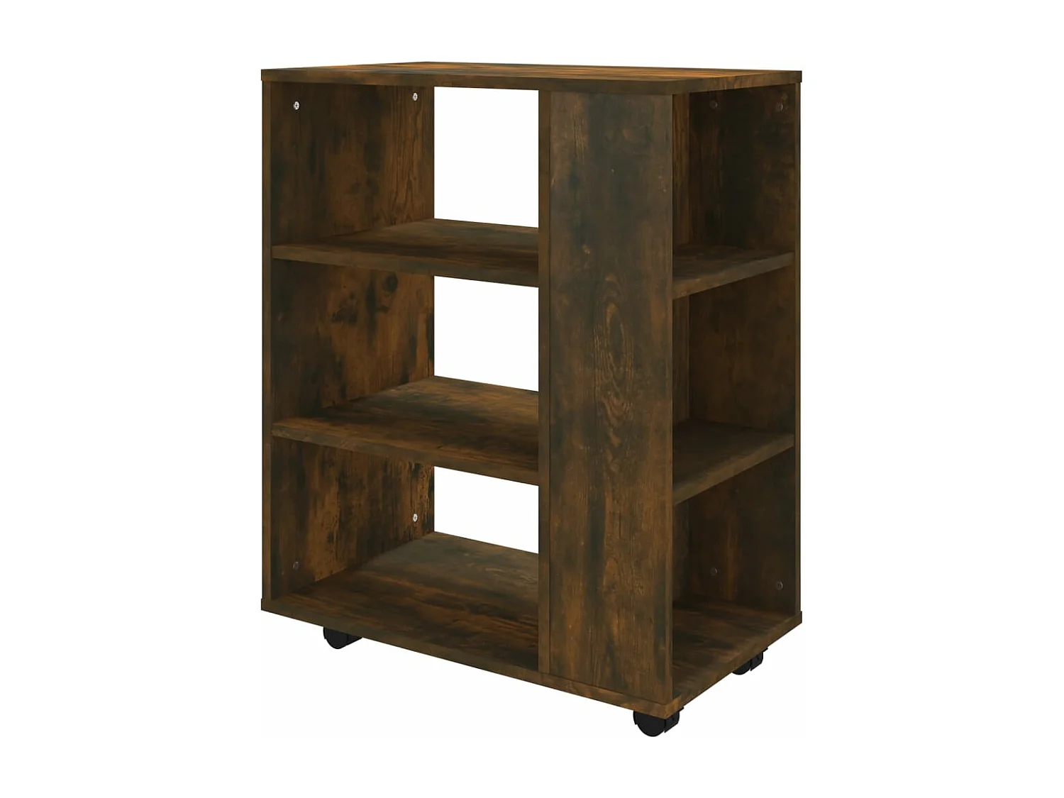 Rolkast 60x35x75 cm bewerkt hout gerookt eikenkleurig