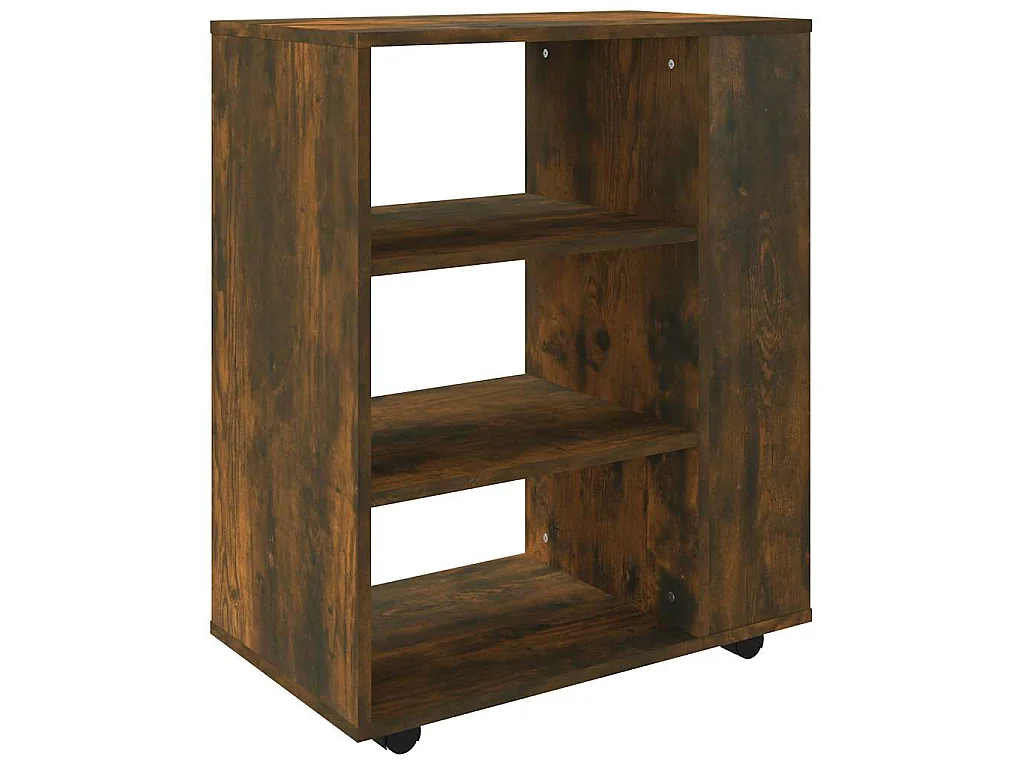 Armoire roulante Chêne fumé 60x35x75 cm Bois d'ingénierie