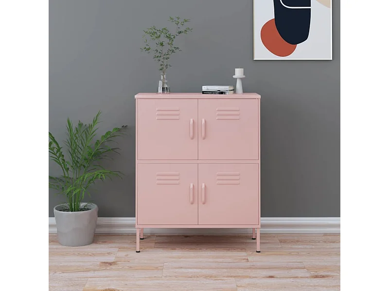 Armoire de rangement Rose 80x35x101,5 cm Acier