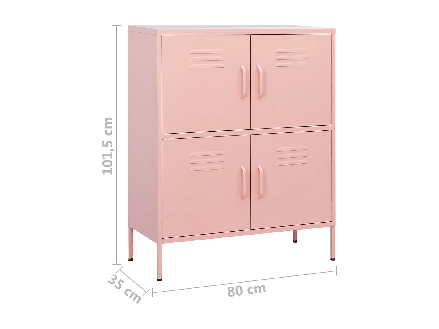 Armoire de rangement Rose 80x35x101,5 cm Acier