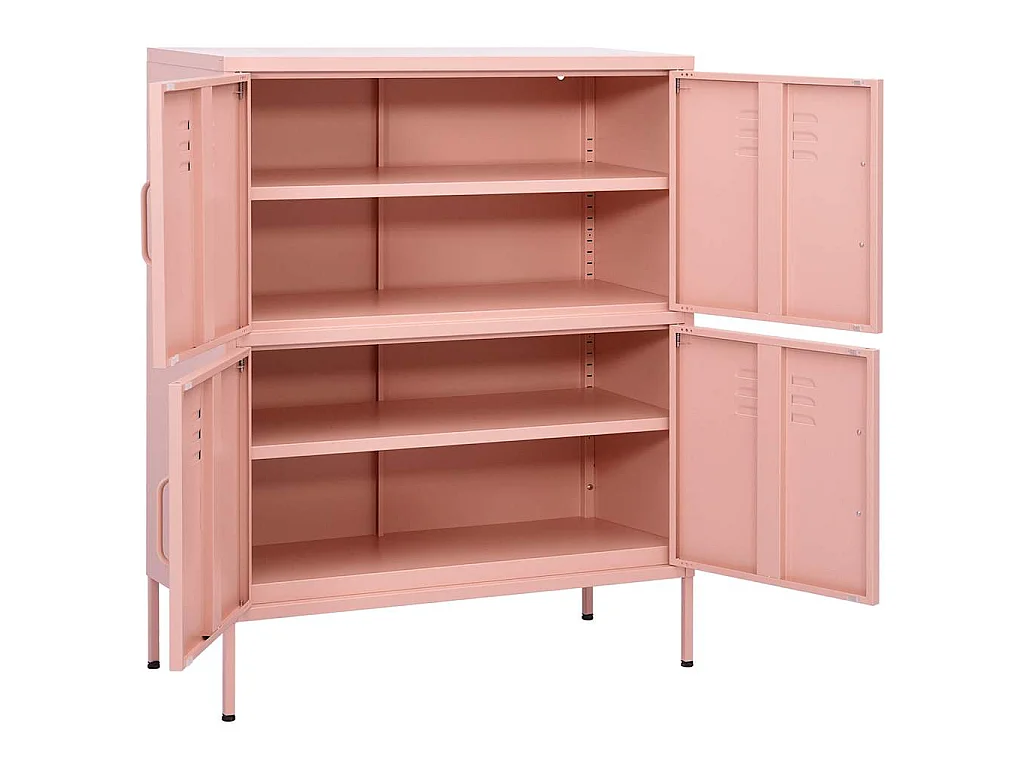 Armário de arrumação aço 80x35x101,5 cm rosa